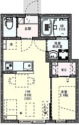 KLEIS北上尾4 1LDKの間取図画像
