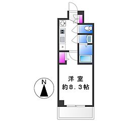プレデコート北田辺 1Kの間取図画像