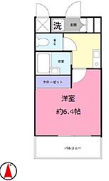 プルメリア 3階1Kの間取り