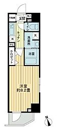 フレシア中目黒 1Kの間取図画像