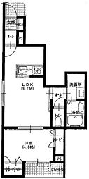 エクレールII 1階1LDKの間取り