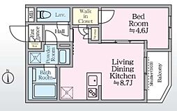 アイルグランデ赤羽 1階1LDKの間取り