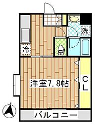サンフィール3 1Kの間取図画像