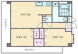 ツインリバーマーレ 2LDKの間取図画像