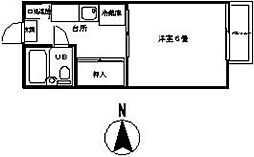 コーポアライ 1Kの間取図画像