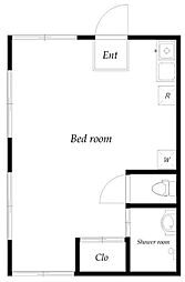 福井ハイツ ワンルームの間取図画像