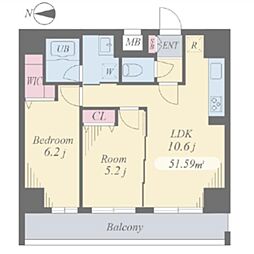 BELLWOODWEST 2LDKの間取図画像