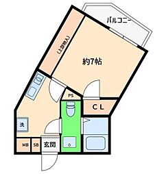 フラッツ70 1Kの間取図画像