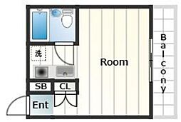エールプラザ京成小岩 ワンルームの間取図画像