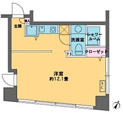 カスタリア水天宮2 1Kの間取図画像