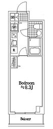 リガーレ新板橋 1Kの間取図画像