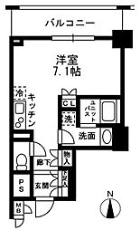 レジディア中落合 2階ワンルームの間取り