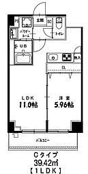 グレースヒル 1LDKの間取図画像