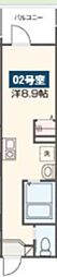 MELLAS新秋津II ワンルームの間取図画像