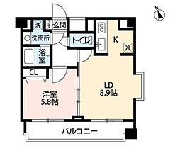 シティベース桜丘 1LDKの間取図画像