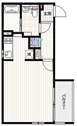 ALERO北参道 2階ワンルームの間取り