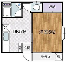 ベルハイム成城 1階1DKの間取り