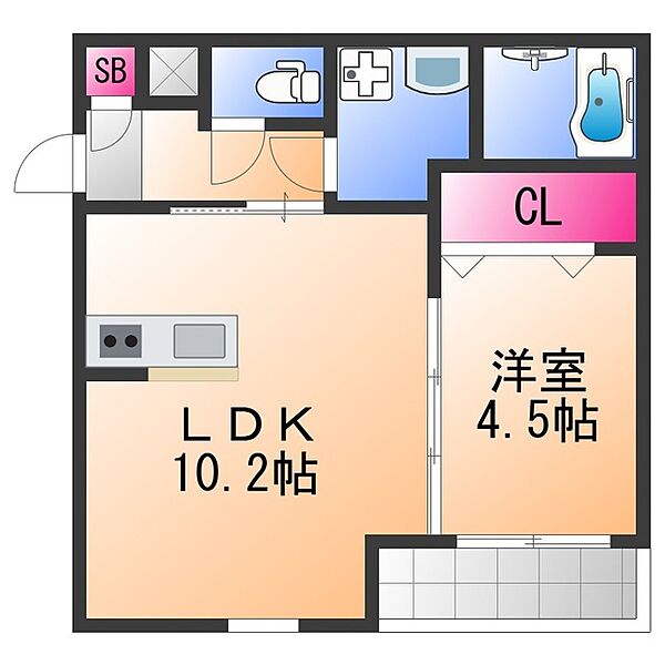 （仮称）ジーメゾン泉大津エヴァース ｜大阪府泉大津市西港町(賃貸アパート1LDK・2階・35.70㎡)の写真 その2