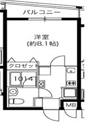 ジョイシティ駒沢大学 1Kの間取図画像