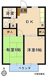 ハイムシャルム 2DKの間取図画像