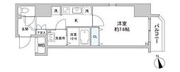 スカイグランデ日暮里 1Kの間取図画像