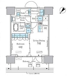 HARUMIFLAGPORTVILLAGEC棟 1LDKの間取図画像