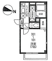 ヴェール マノワール 1階1Kの間取り
