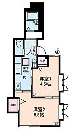 シーダハイム 1階2Kの間取り