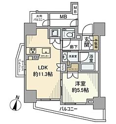 シティハウス四谷三丁目 1LDKの間取図画像