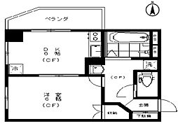 メゾングリーンアップル 1DKの間取図画像