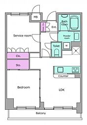 レジディア文京音羽 1SLDKの間取図画像