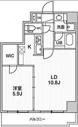 ジェノヴィア南千住2スカイガーデン 1LDKの間取図画像