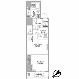 PARKWOODRESIDENCEニホンバシ 1LDKの間取図画像