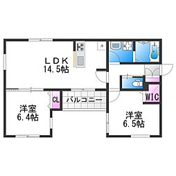 Miele住吉 2LDKの間取図画像