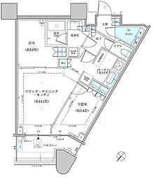 パークタワー勝どきサウス 49階2LDKの間取り