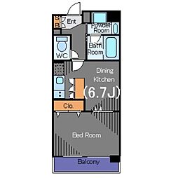 インフィニティ渋谷山手 1DKの間取図画像