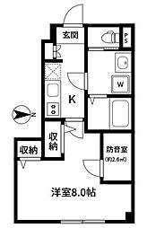 CASA南千住 1Kの間取図画像