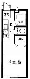 サンフォレスト 1Kの間取図画像