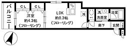 LAUREL坂下 1LDKの間取図画像
