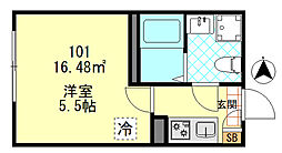 仮称矢口渡新築10世帯 1Kの間取図画像