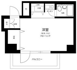 浅草スカイレジテル ワンルームの間取図画像