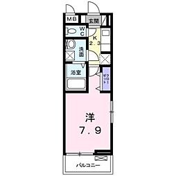 ルミナス 1Kの間取図画像