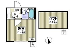 クリアス北坂戸E 1Kの間取図画像