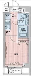 メインステージ多摩川 1Kの間取図画像