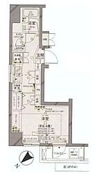 パレステュディオ文京根津 6階1Kの間取り
