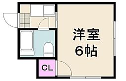 トップアイランドD 1Kの間取図画像