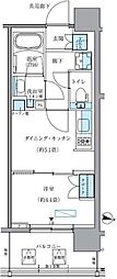 パークアクシス新大橋 1DKの間取図画像