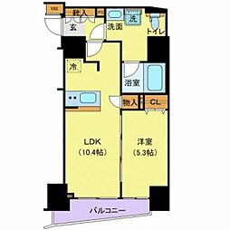 ジェノヴィア東大前グリーンヴェール 1LDKの間取図画像