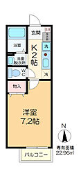 フォレスト　アルス 2階1Kの間取り