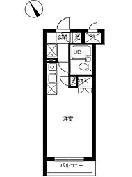 スカイコート堀切 2階ワンルームの間取り
